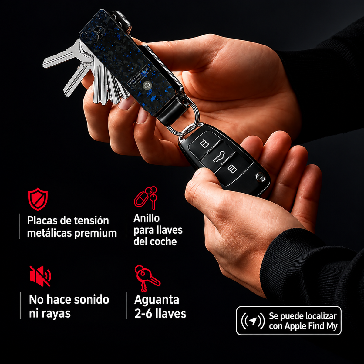 Llavero silencioso con localizador integrado